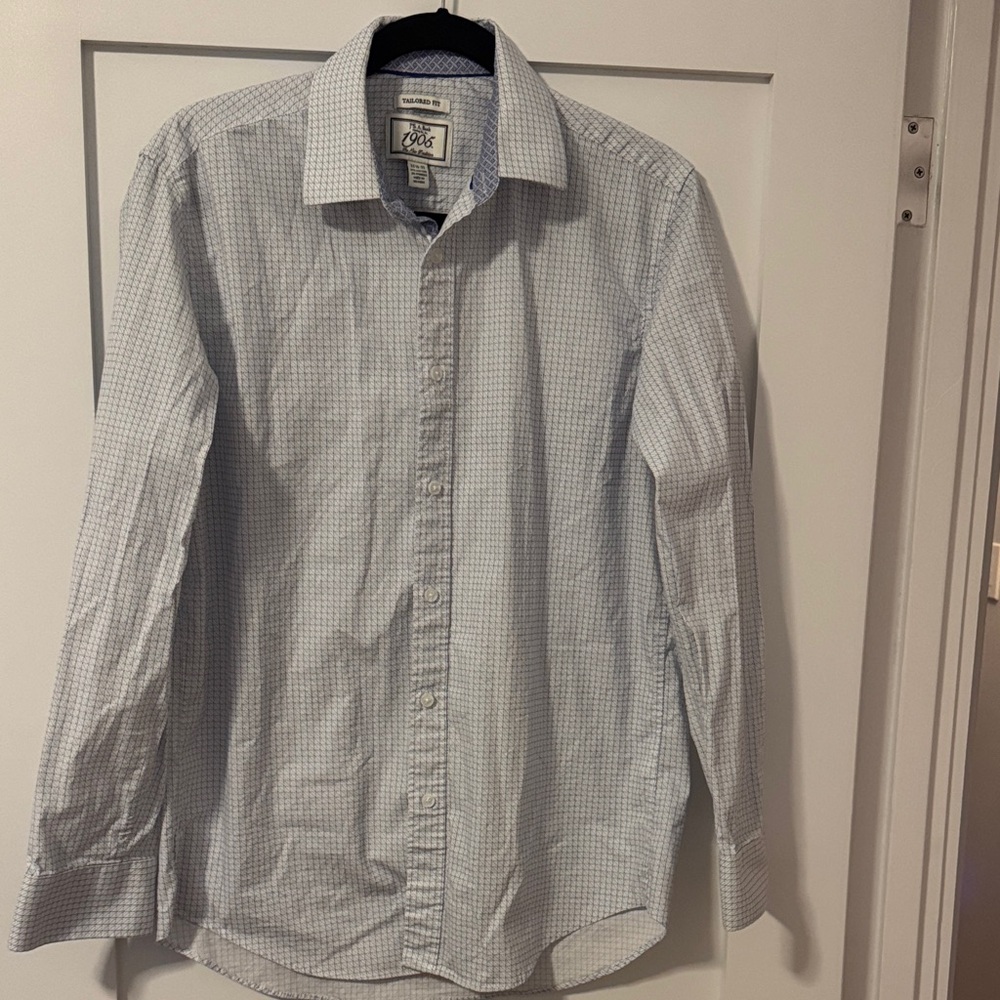Jos. A. Bank Blue Patterned Men's Casual Shirt